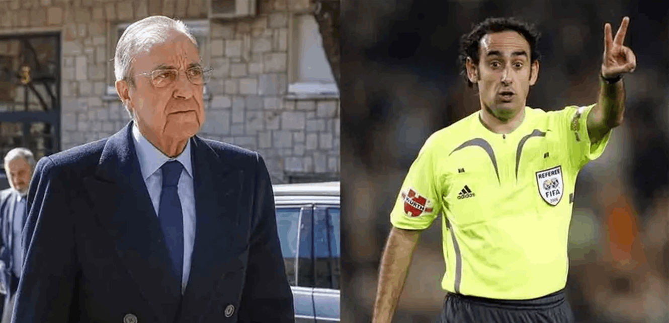 تصريحات خطيرة.. حكم يتهم رئيس ريال مدريد بحبسه في غرفة