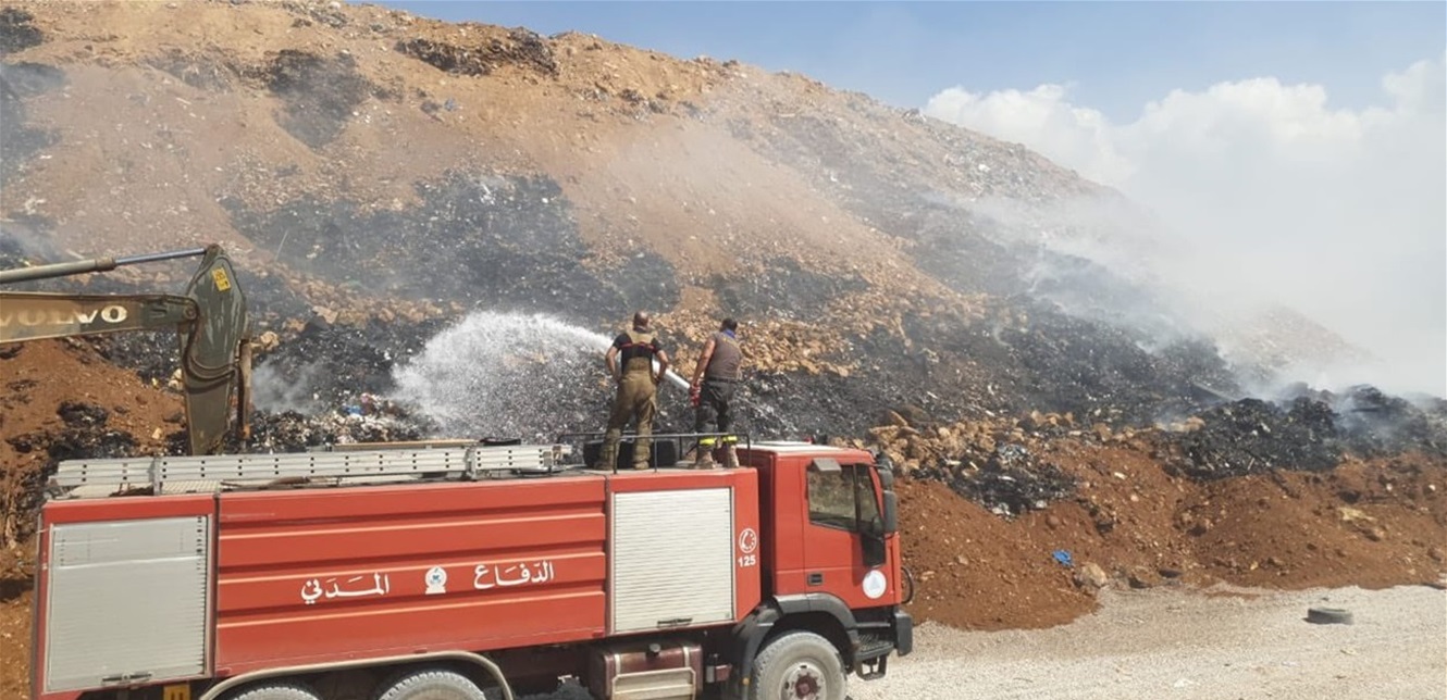 انتهاء عمليات الإطفاء في مطمر النفايات في برج حمود