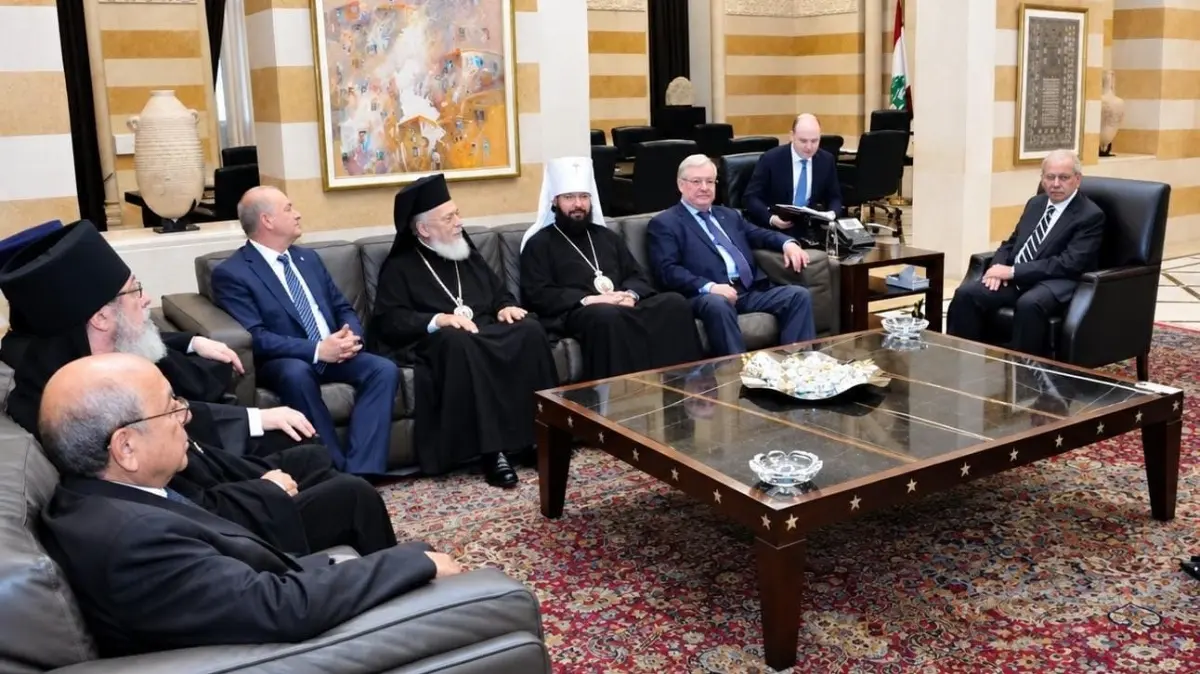  سلام استقبل وفدا روسيا كنسيا في حضور السفير روداكوف