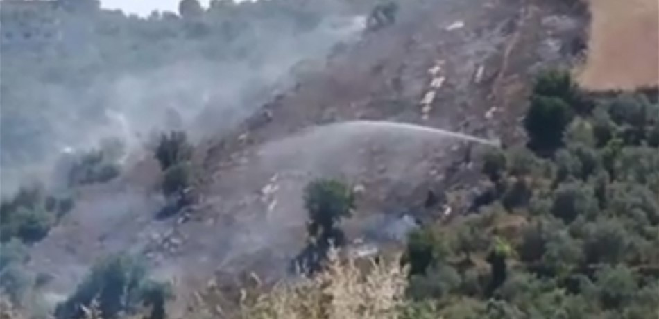 حريق بين ايلات وجبرائيل أتى على بساتين الزيتون واللوز واشجار السنديان