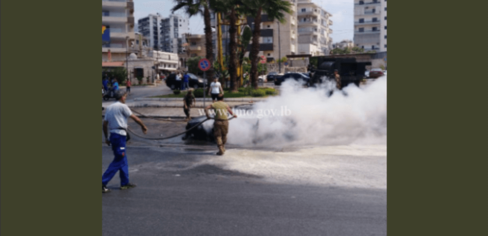 بالصورة: احتراق سيارة في صربا.. والأضرار مادية