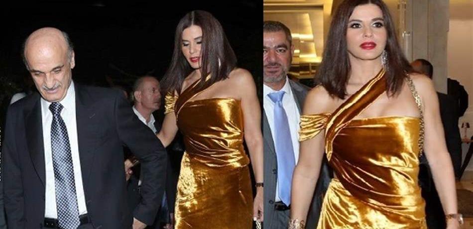 ستريدا جعجع تلفت الانظار بين جميع الحاضرين.. بفستان ذهبي  (صور)