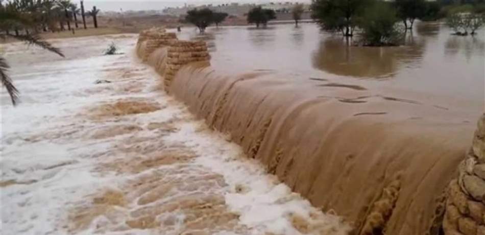 رجل يغامر بحياته لانقاذ طفل من سيول الأردن (فيديو)