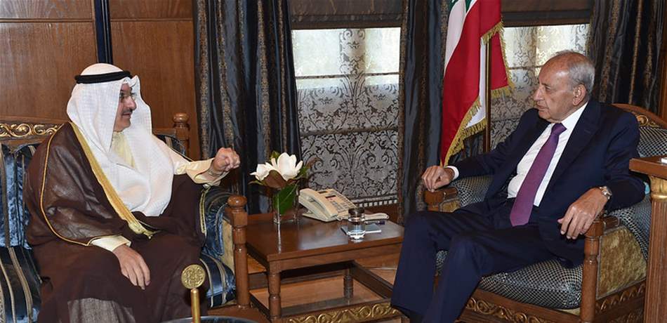بري استقبل السفير الكويتي وخير الله الصفدي والرياشي 