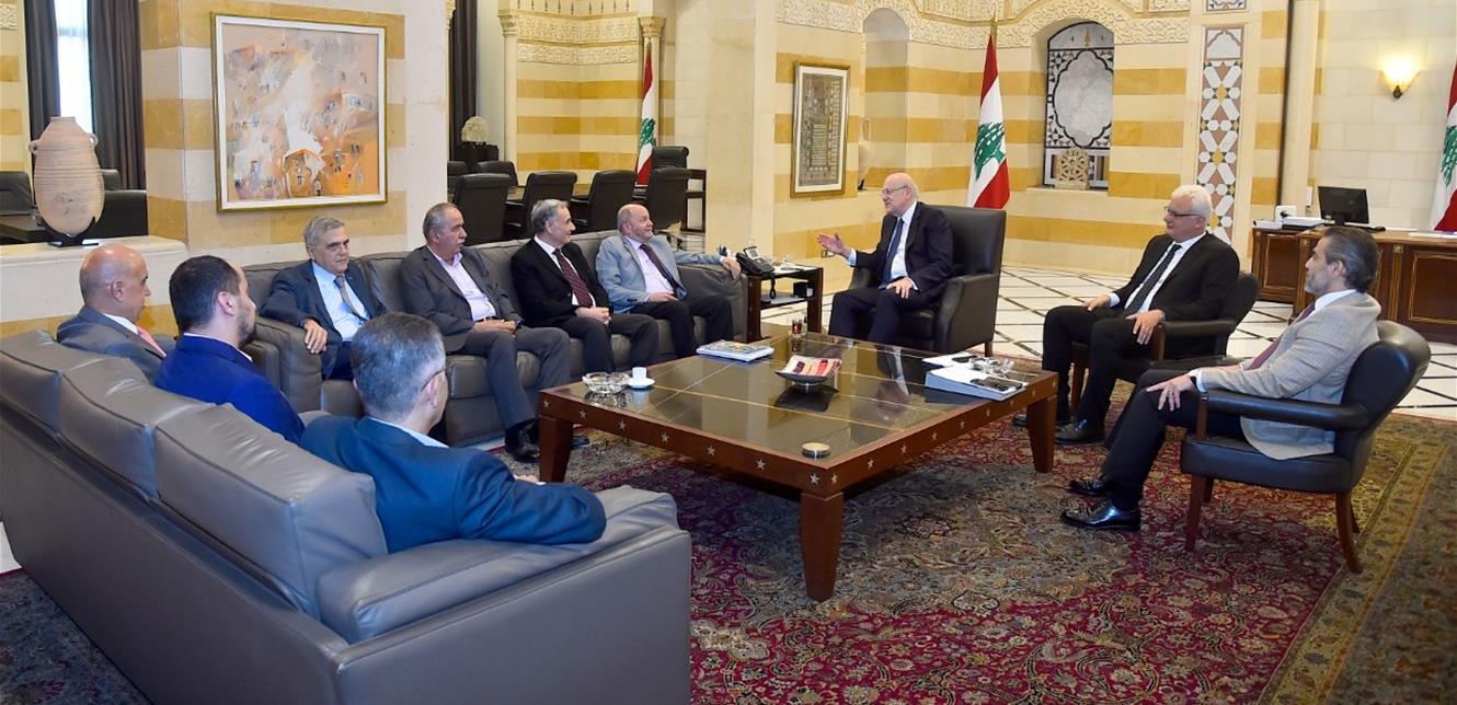 الرئيس ميقاتي يلتقي وفداً مشتركاً من نقابة عمال "أوجيرو" والاتحاد العمالي العام