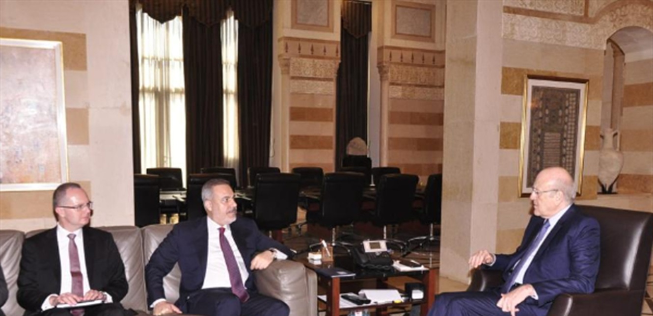 اتصال بين الرئيس ميقاتي ووزير خارجية تركيا..  فيدان: مستعدون لدعم لبنان في احتياجاته الانسانية