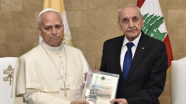 بري يبرق إلى البابا لاوون الرابع عشر مهنئاً بنجاح العملية الجراحية