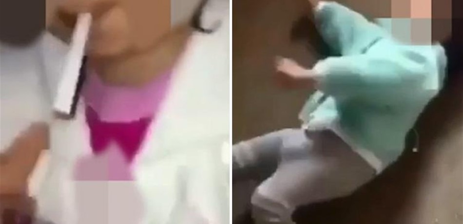  فيديو صادم.. رضيعة تتعرّض للركل وتُجبر على تدخين السجائر!