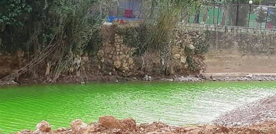 بالصور: فقط في لبنان.. مياه نهر الكلب تتحوّل إلى الأخضر!