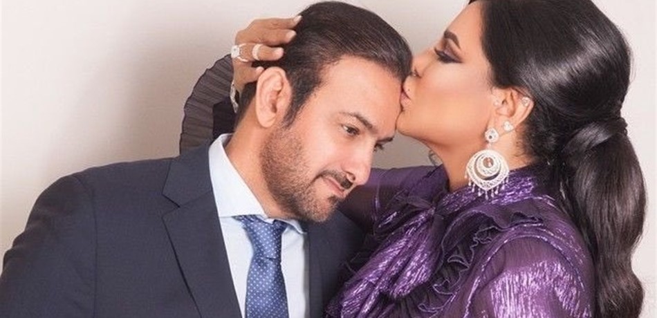 بالصور.. احلام تحتفل بقبلة في عيد زواجها 