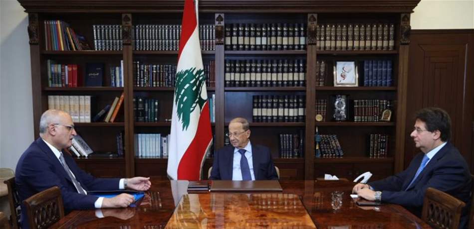عون عرض الأوضاع الاقتصادية مع حسن خليل وكنعان 