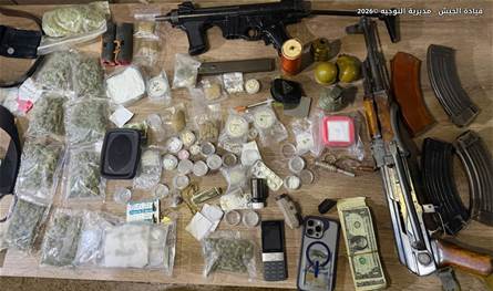 في البقاع.. عمليات دهم وتوقيف أشخاص وضبط كمية من المخدرات والأسلحة الحربية